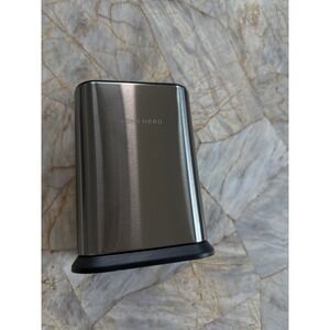 Home Hero Stainless Steel Kitchen Utensil Holder Square Brushed Silver Crock
